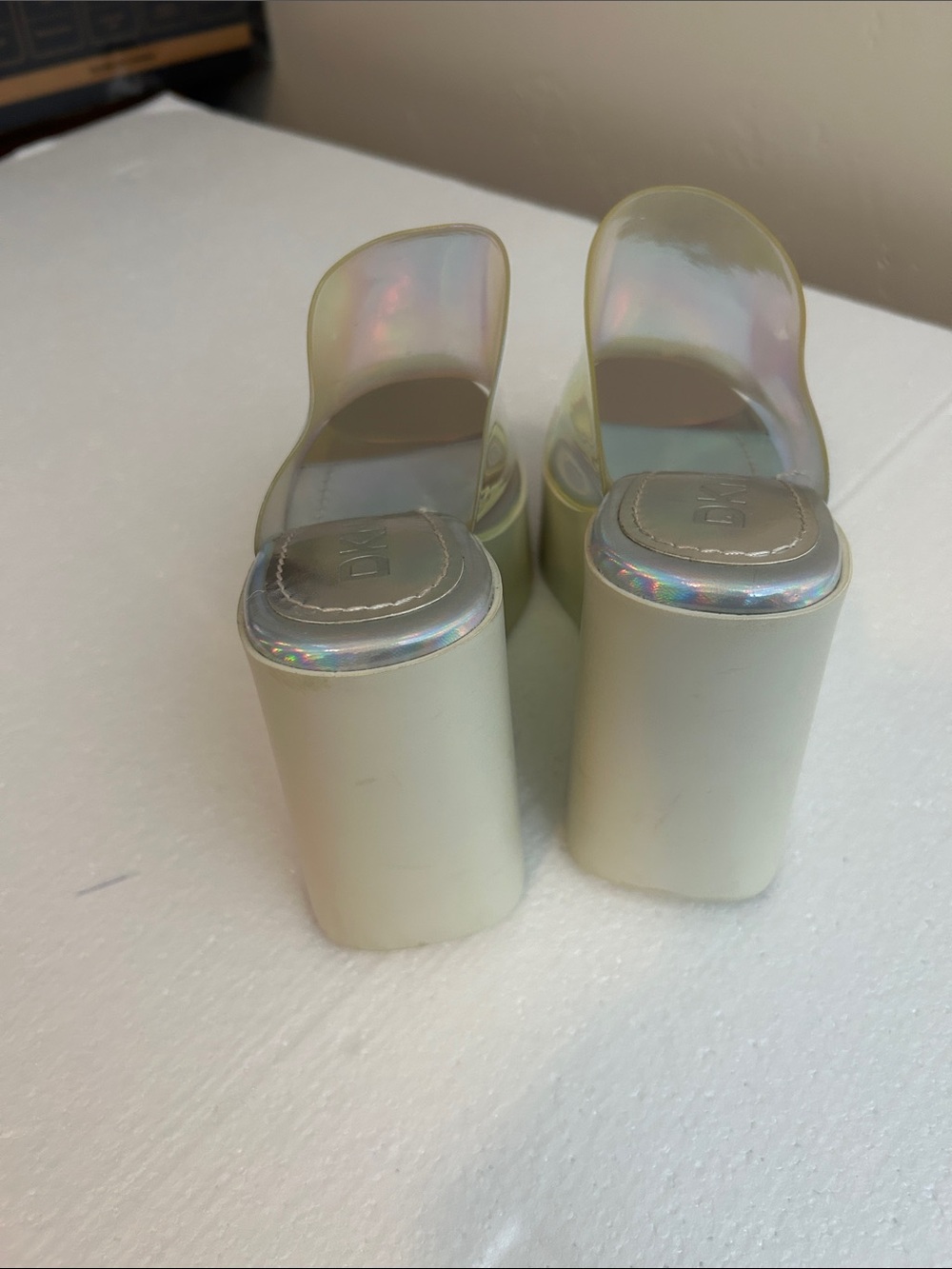 Dkny Iridescent Holographic Slide Wedges - Multi - Picture 3 of 6